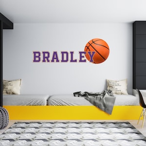 Basketball Custom Name - Wall Decal Removable for Home Bedroom - Mural  Sticker For Bedroom