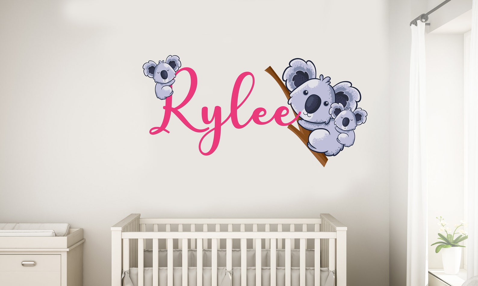 Custom Name Cute Koala Wall Decal MT171. Removable Nursery Etsy