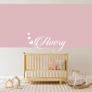 Personalized Name With Hearts Wall Decal MT01 Removable | Etsy