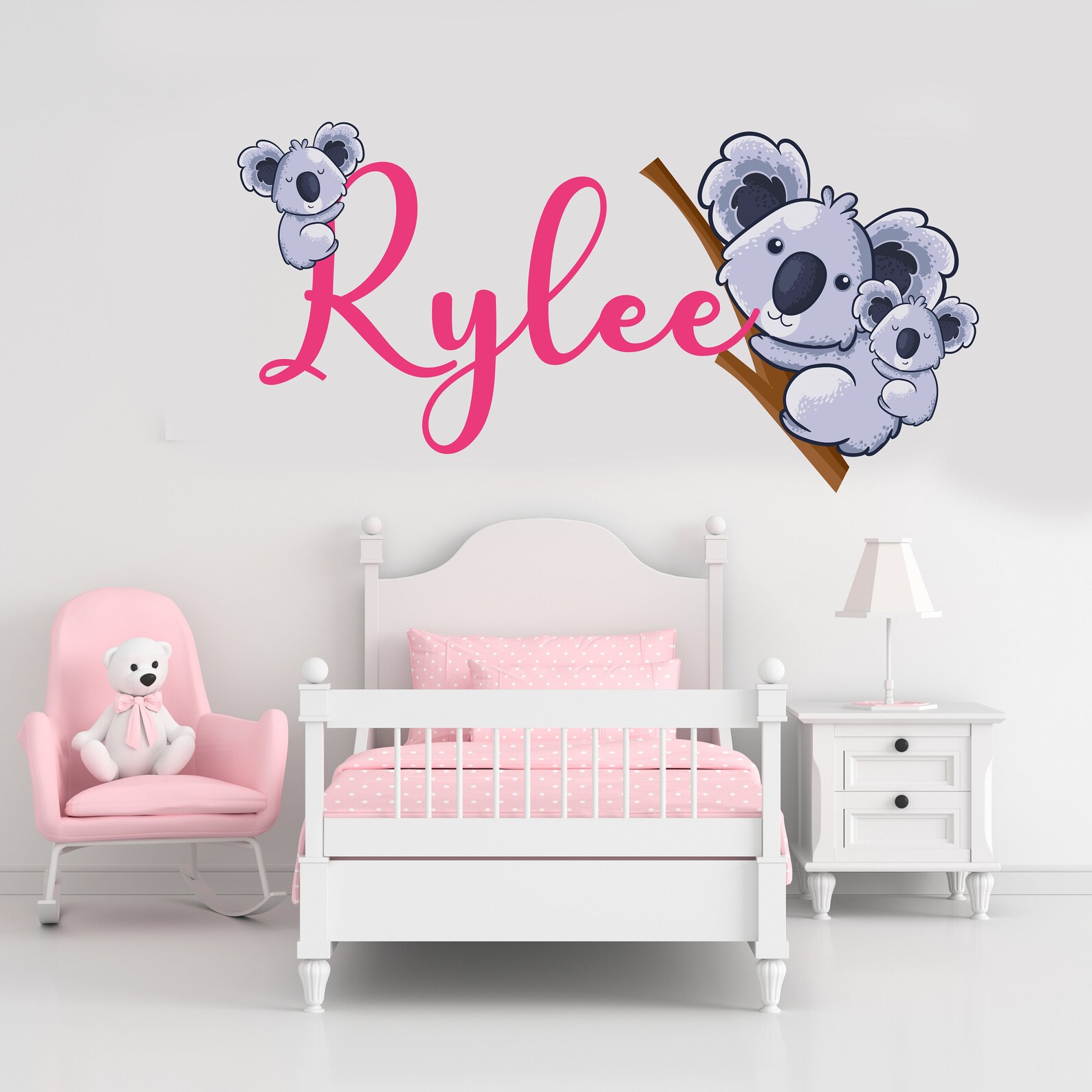 Custom Name Cute Koala Wall Decal MT171. Removable Nursery Etsy