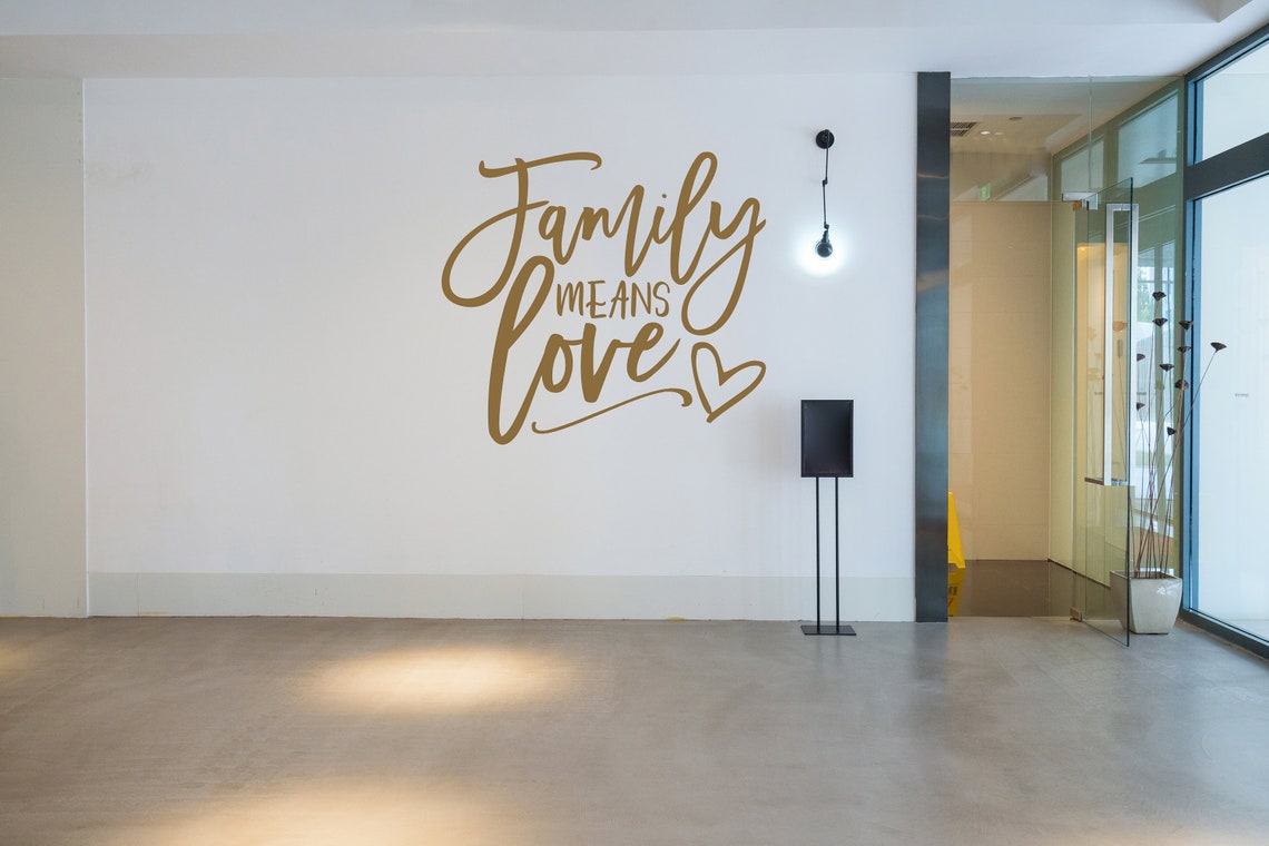 Family Means Love Quote Wall Art Decor Removable Sticker for | Etsy