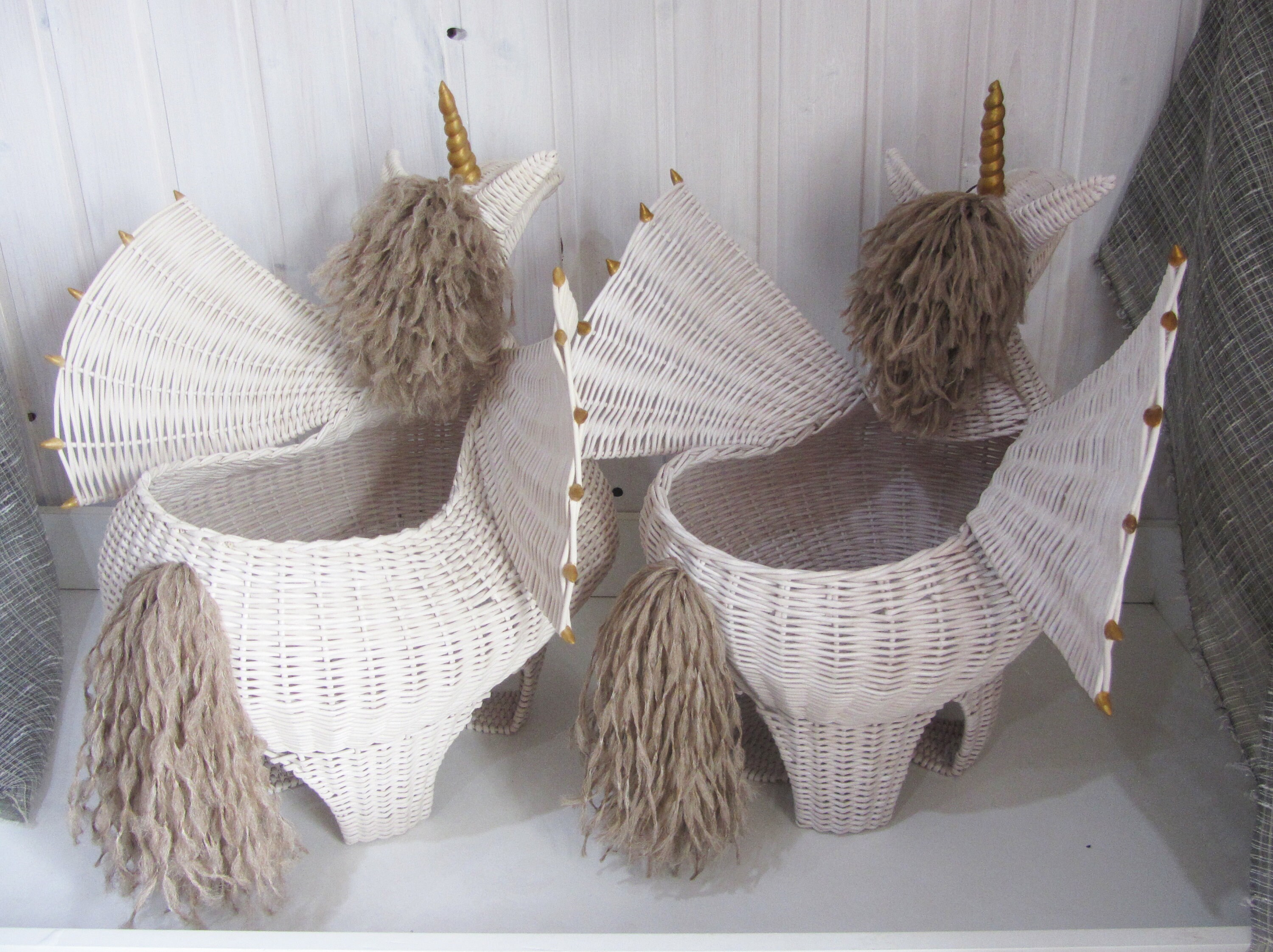 White Unicorn Basket Toy Basket Kids Room Storage Basket Etsy