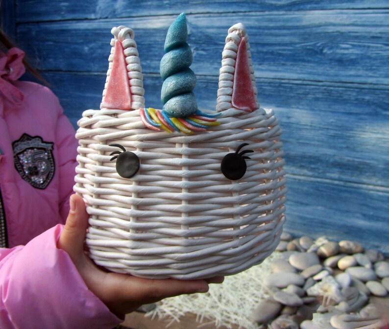 Unicorn Decorations Unicorn Gift Basket Storage Basket Kids Etsy