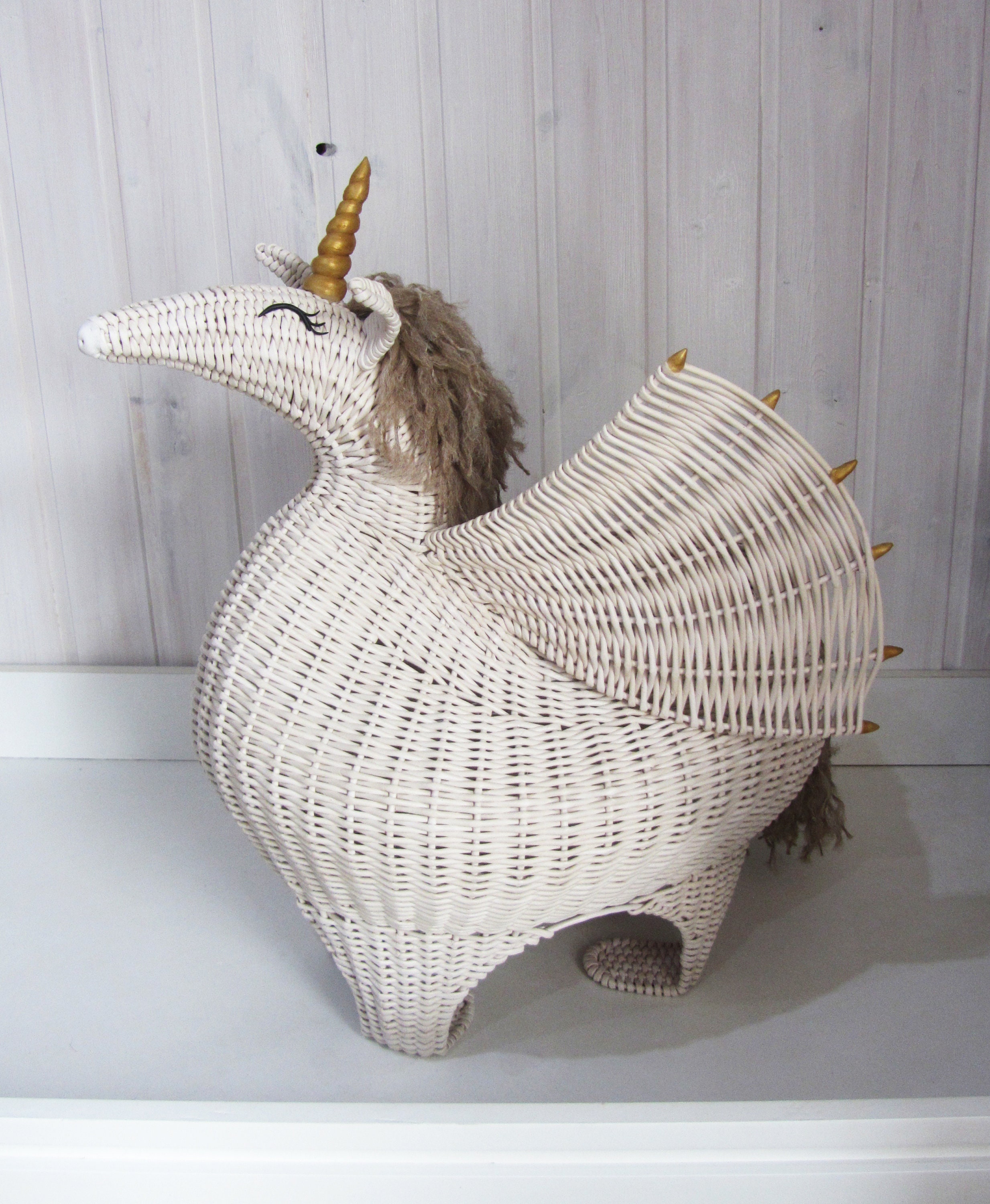 White Unicorn Basket Toy Basket Kids Room Storage Basket Etsy