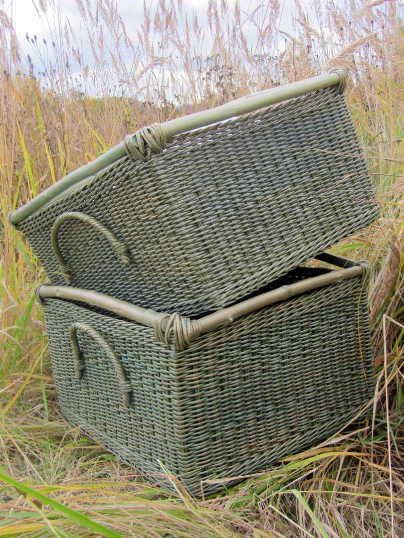Cestas de almacenamiento caja de almacenamiento de mimbre | Etsy