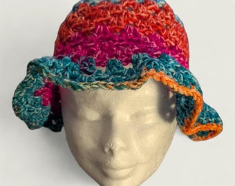Sombreros de pescador cuadrados de abuela tejidos a crochet - Hilo 100 % acrílico - Perfectos para el verano