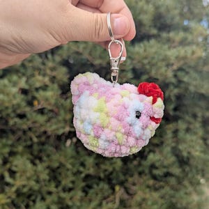 Mini porte-clés en peluche poulet