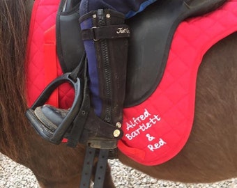 Personalised Embroidered Pony, Cob or Full Numnah in a variety of colours