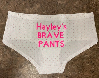 Personalised Kids PANTS - any text you like humorous, funny, courage, fun