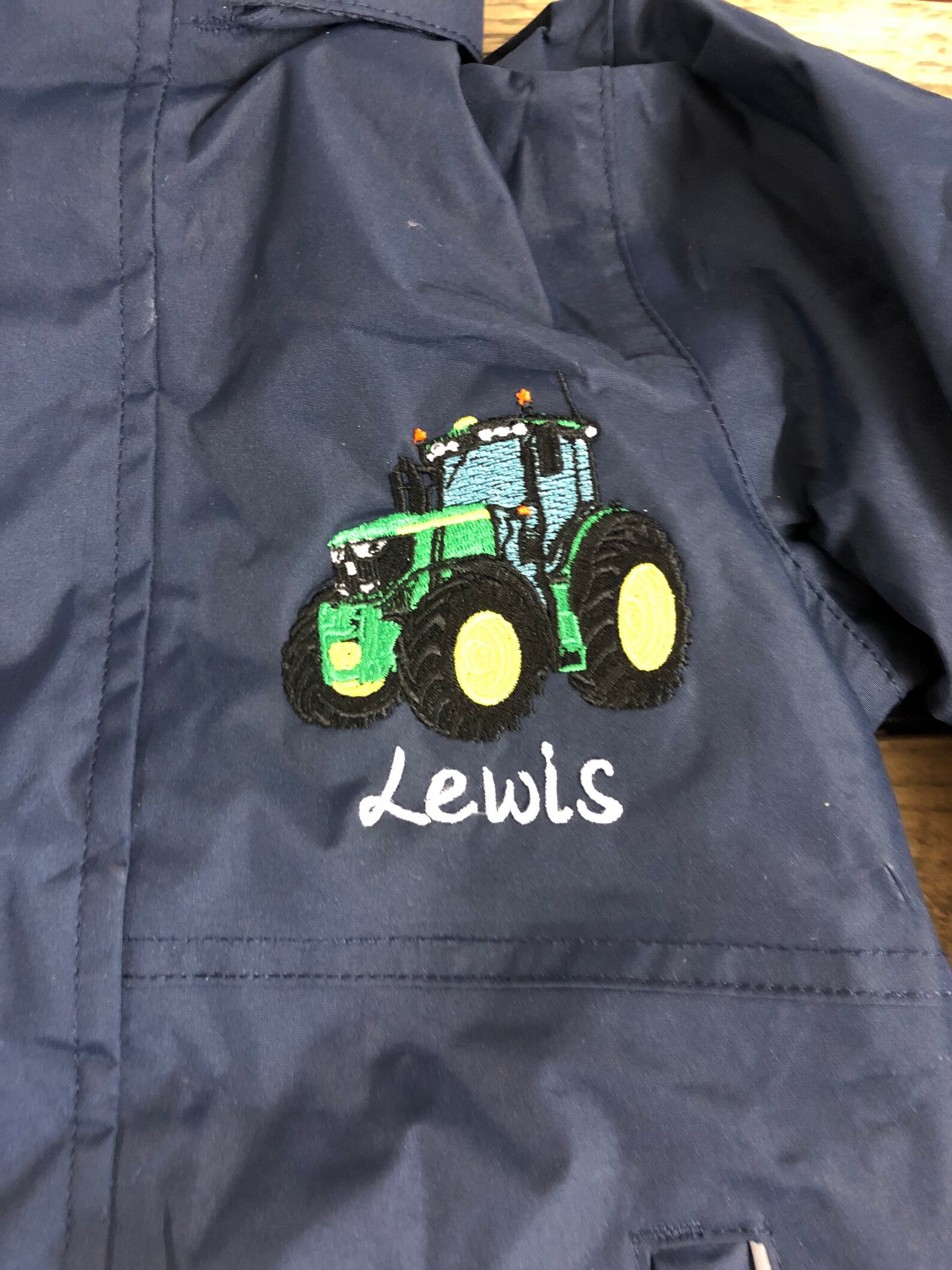 Personalised Tractor Waterproof Insulated Jacket Etsy