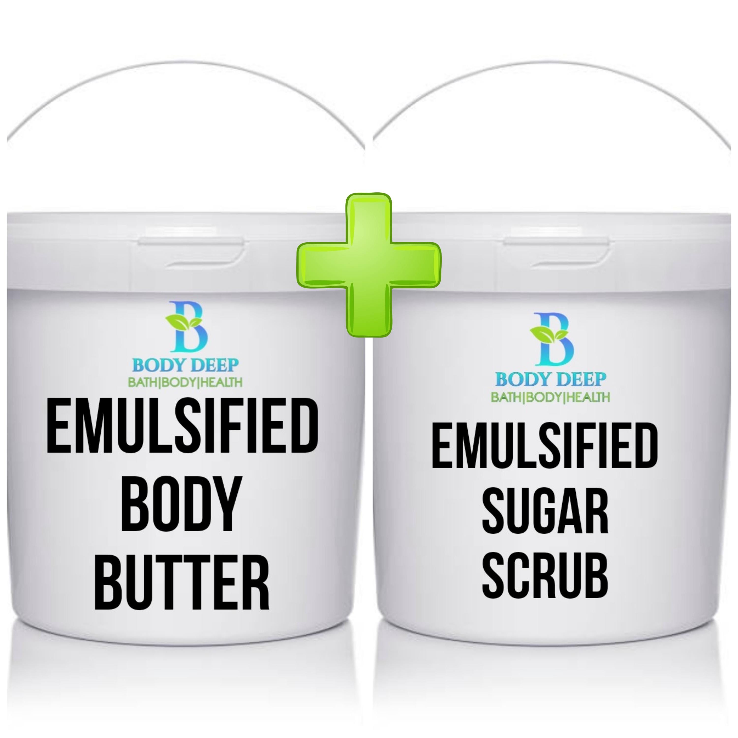 Emulsified Body Butter Sugar Scrub Bundle, Emulsified Body Butter, Emulsified Sugar Scrub, Wholesale, Private Label