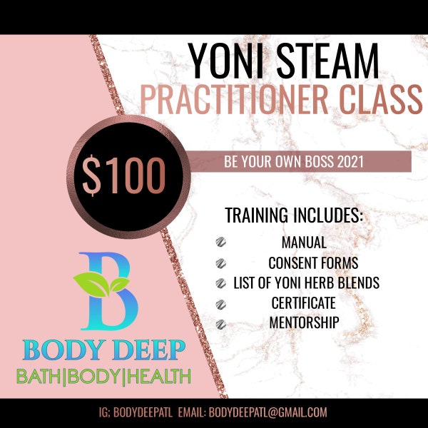 Yoni Steam Practitioner CourseCertification E-Course/Vaginal Steam Class online/Vsteam class/Yoni Steam/V Steam