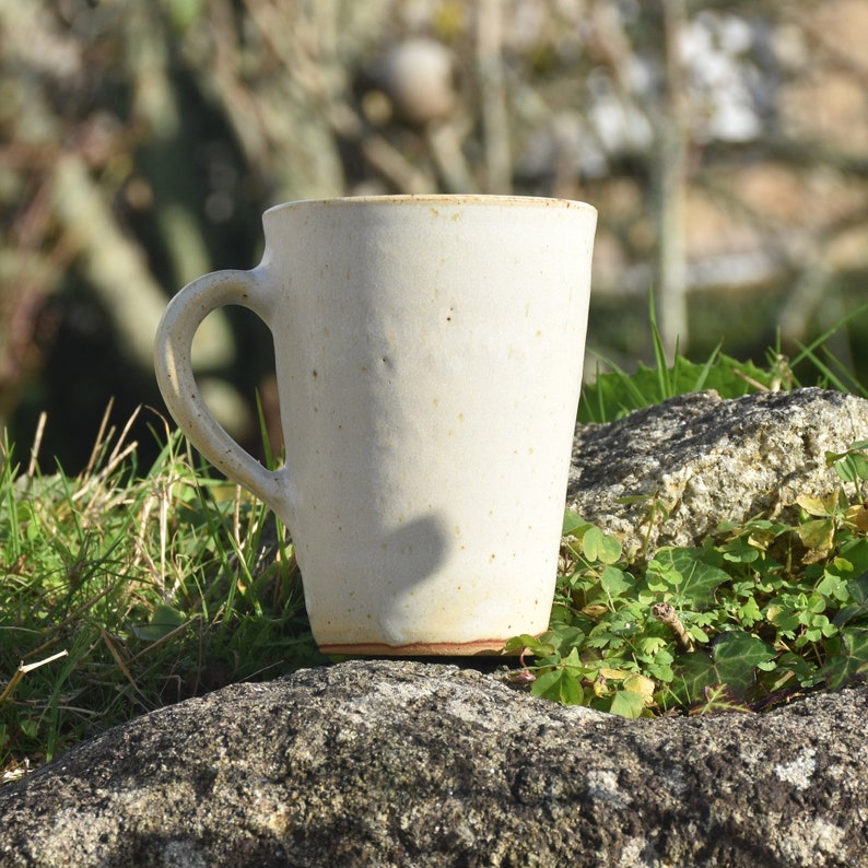 Mug grès blanc / crème artisanal, céramique fait main. image 2