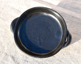 Coupelle vide-poche en grès gris anthracite (noir), céramique fait main.