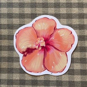 Pegatina de hibisco de 3 pulgadas