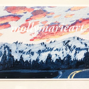 Sunset Over Snowy Mountains