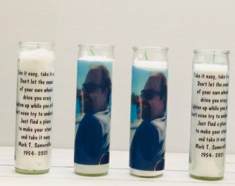 Personalized In Loving Memory Memorial Candle - In memorandum Memorial Candle - This light shines as a symbol of life & love remembered