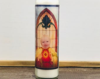 Become a Saint: Custom Prayer Candle, Easter Sunday gift idea, Funny unique gift, Catholic candle, Unscented, 7 Day Candle, pet loss gift