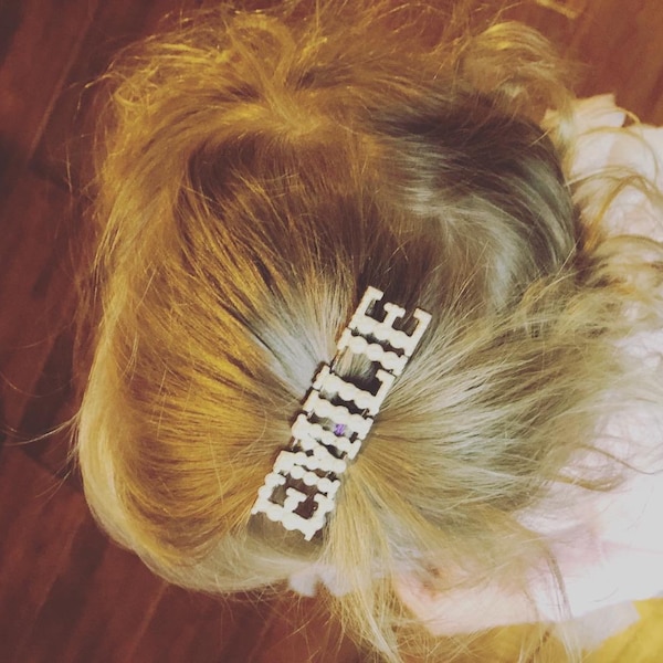 Personalized Barrettes, Personalized Hair Clips, Pearl Hair Clips, Pearl Hair Barrettes, Birthday Barrettes, Personalized Hair Accessories