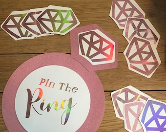 Pin the Ring, Bachelorette Party Game, Bling Ring, Party Games, Blind Fold, Diamond Ring, Hen Party, Engagement ring