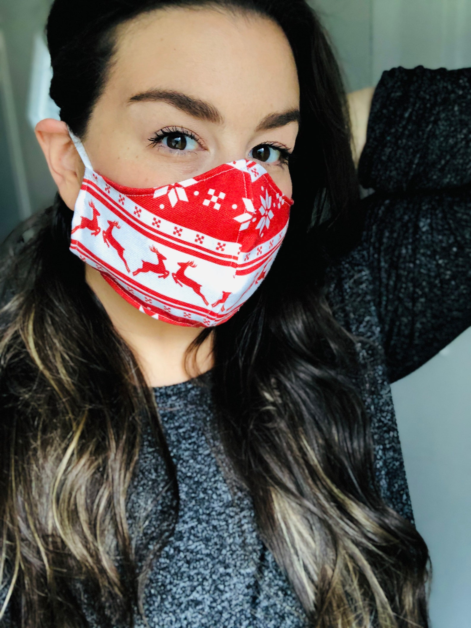 Face Mask100 Polyester Handmade Breathable Red White Etsy