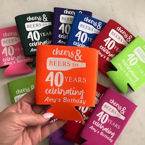 Personalized Koozies, slim and regular can sizes, Milestone Birthday | Retirement | Engagement | Wedding | Bachelorette | Bachelor | Gift