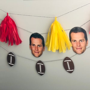 Football Birthday Party Banner, Face Photo Banner, Sports Birthday Banner, Football Party Decorations, Personalized- Boys Birthday