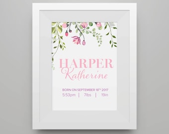 Personalized Floral Nursery Decor
