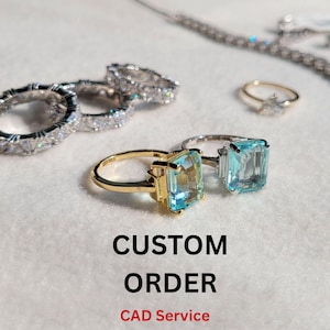 Custom CAD Jewelry Design Service, Personalized Ring or Pendant, Made to Order Engagement Ring, Create Your Own Custom Jewelry