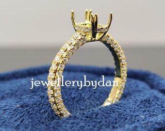 Round 10mm Solid 10K Yellow Gold Jewelry Engagement Solitaire Semi Mount Ring