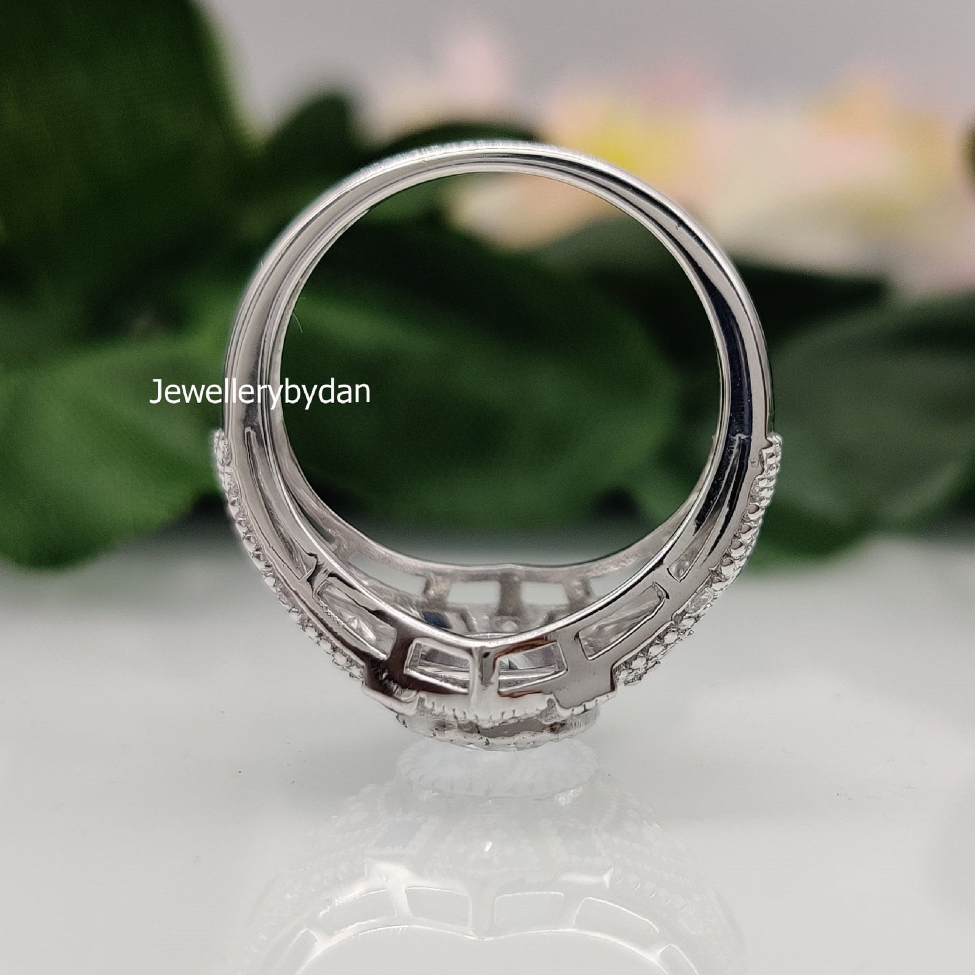 Art Deco Moissanite Engagement Ring, Round Cut Alternative Wedding Band,  14K White Gold Milgrain Proposal Ring, Vintage Gift for Her - Etsy, image size:2000x2000