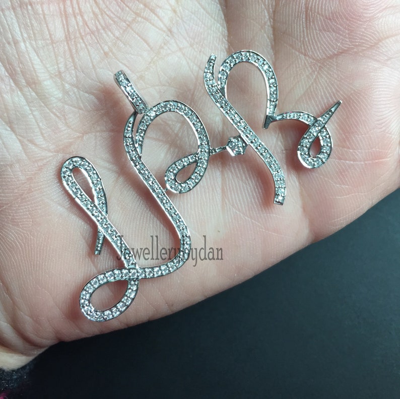 Diamond Custom Jewelry Personalized Diamond Letter Necklace Solid White Gold Personalized Name Necklace Perfect Christmas Accessory