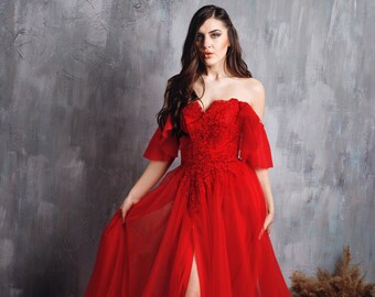 wedding frocks red