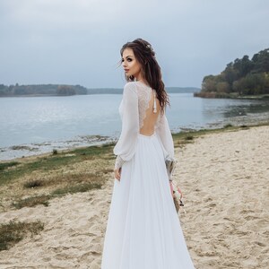 Flowy Wedding Dress Etsy