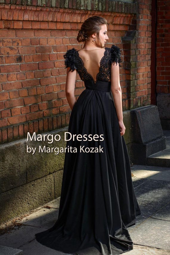 homecoming dress gothic Black Off Shoulder Ruffle Sheer Women's Gothic High/low Prom Dress   LolitaInside