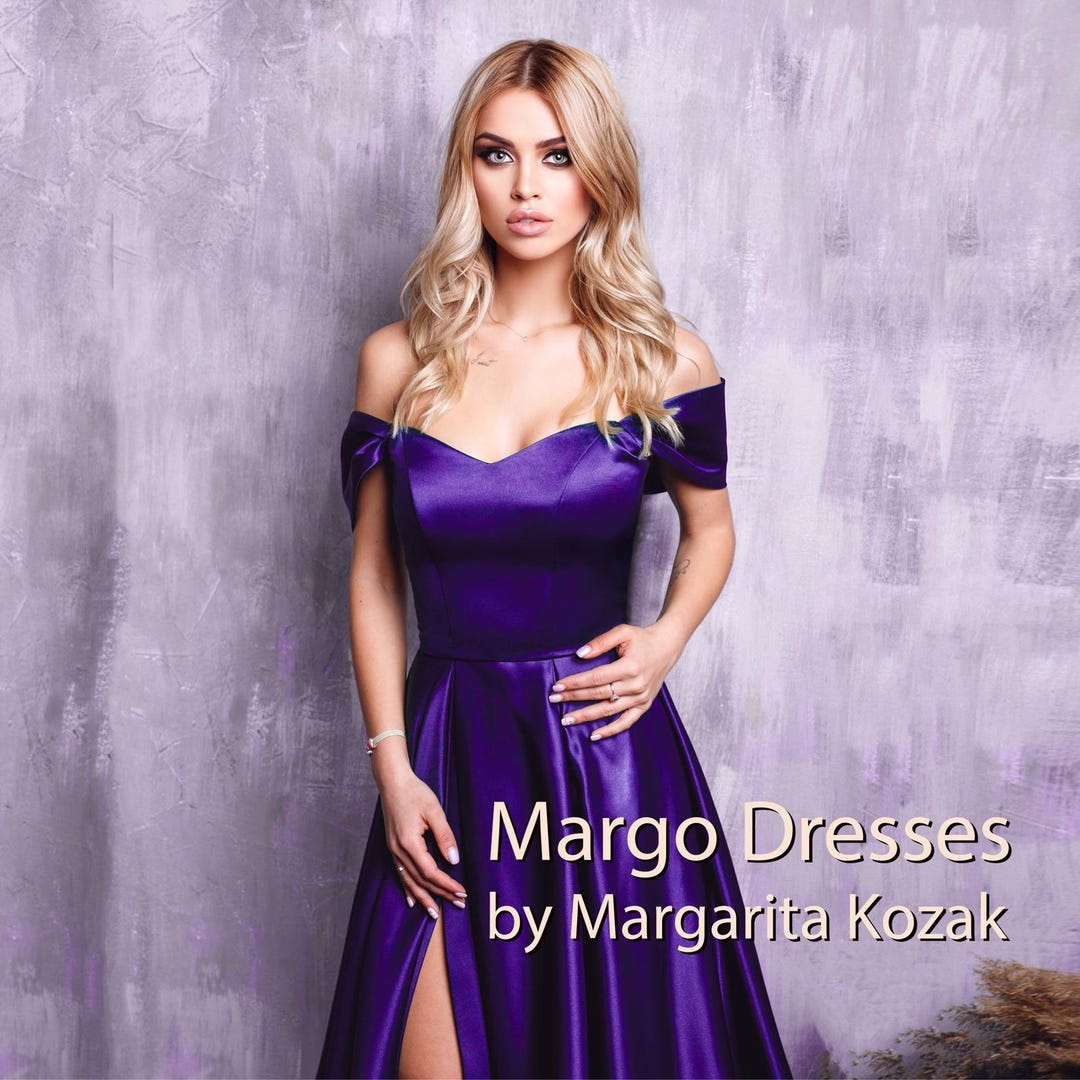 Gothic Purple Satin Ruffled Formal Dress, Strapless Sweetheart Tiered Prom Dress