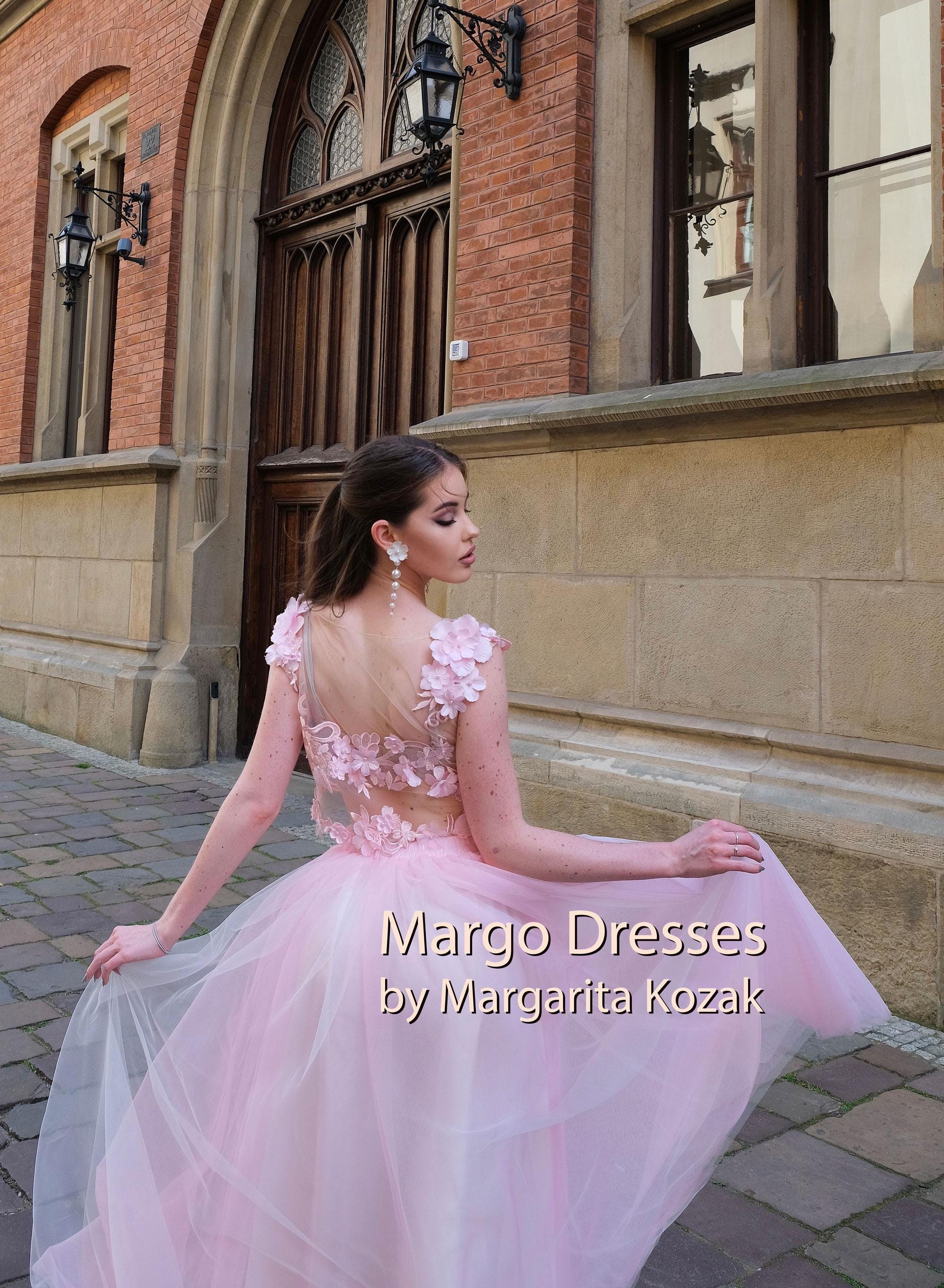 Pink Floral Lace Crop Top and Tulle Tutu Prom Dress - Etsy