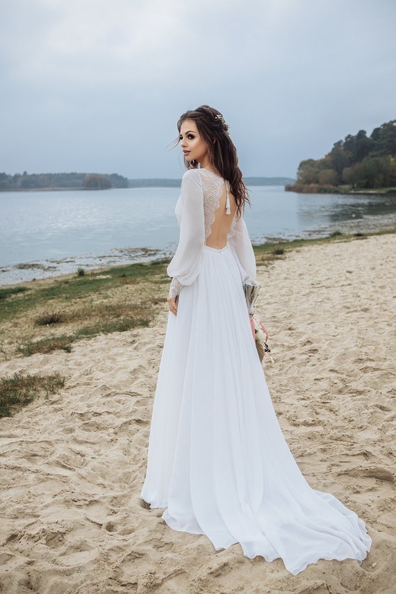 bohemian beach wedding dress