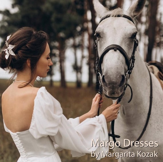 Simple Modest Long Sleeves Winter Corset Wedding Custom