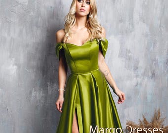 Sage Green Corset Dress: Boho Wedding, Satin Evening Gown - Etsy