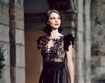 black and white ombre dress