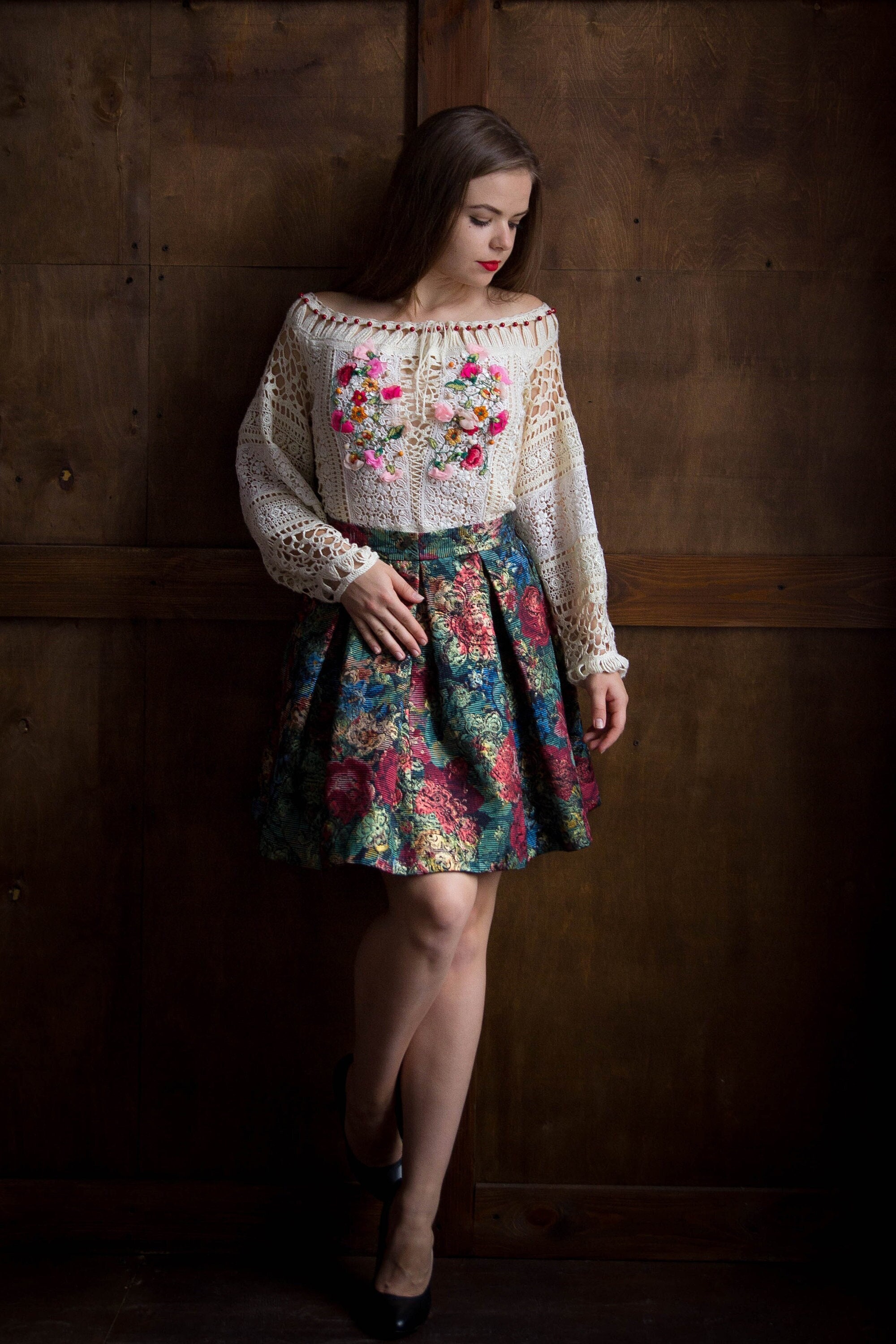 Ivory Peasant Dress Etsy