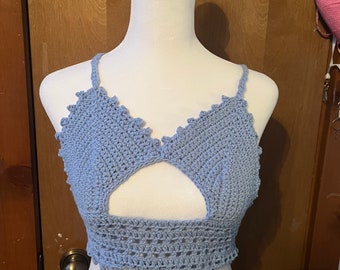 JDesigns Crochet Peekaboo Bralette Medium (customizable)