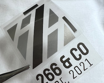 20 Custom 4 inch  (3 color design) heat transfer vinyl decals - Iron-on design - left chest pocket logo - DIY t shirt - Your logo in vinyl