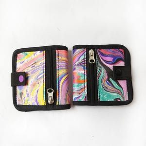 Carteras artesanales de tela / porta tarjetas pintado a mano