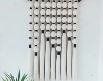 Modern minimalistisch wanddecor, Macrame muurophanging, Perfecte mix van textuur, Natuurlijke materialen vezels, Home tapijtkunst