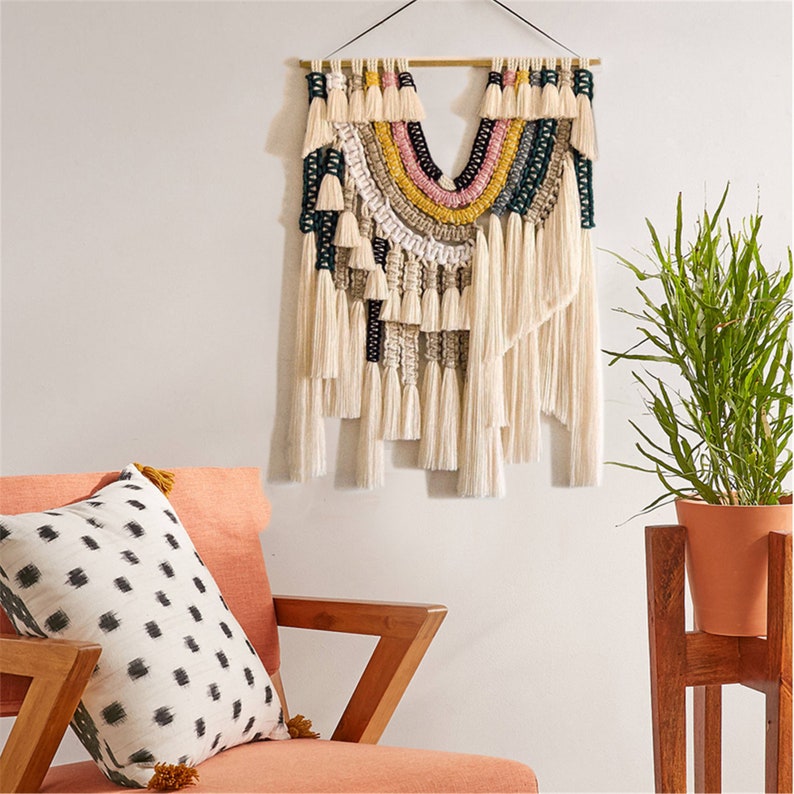 Colorful Woven Macrame Wall Hanging Boho Wall Decor Bohemia - Etsy