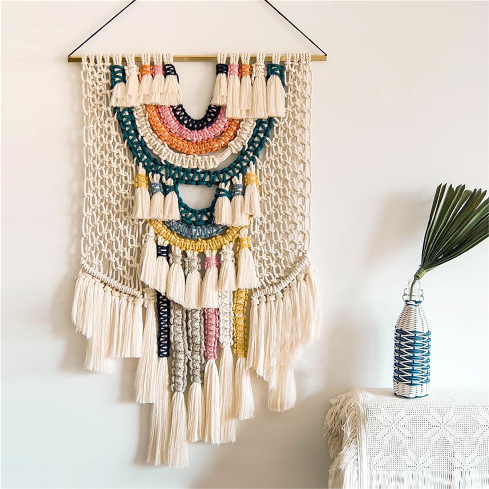 Colorful Woven Macrame Wall Hanging Boho Wall Decor Bohemia - Etsy