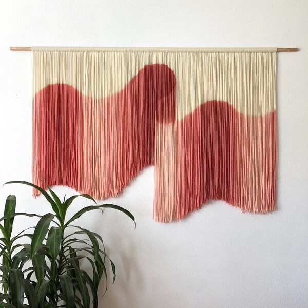 Large Macrame Wall Hanging, Pink, Bohemia Macrame Decor, Boho Modern Wall Tapestry, Wall Art, Over Girls/ women Bed Decor