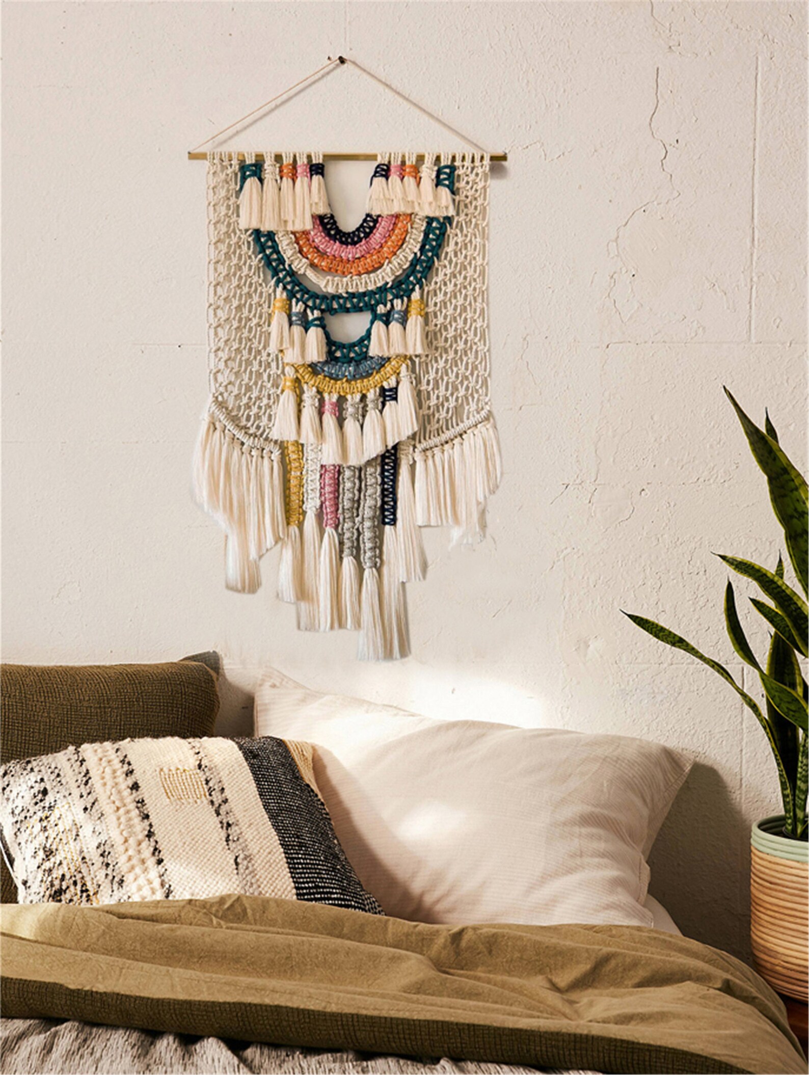Colorful Woven Macrame Wall Hanging Boho Wall Decor Bohemia - Etsy